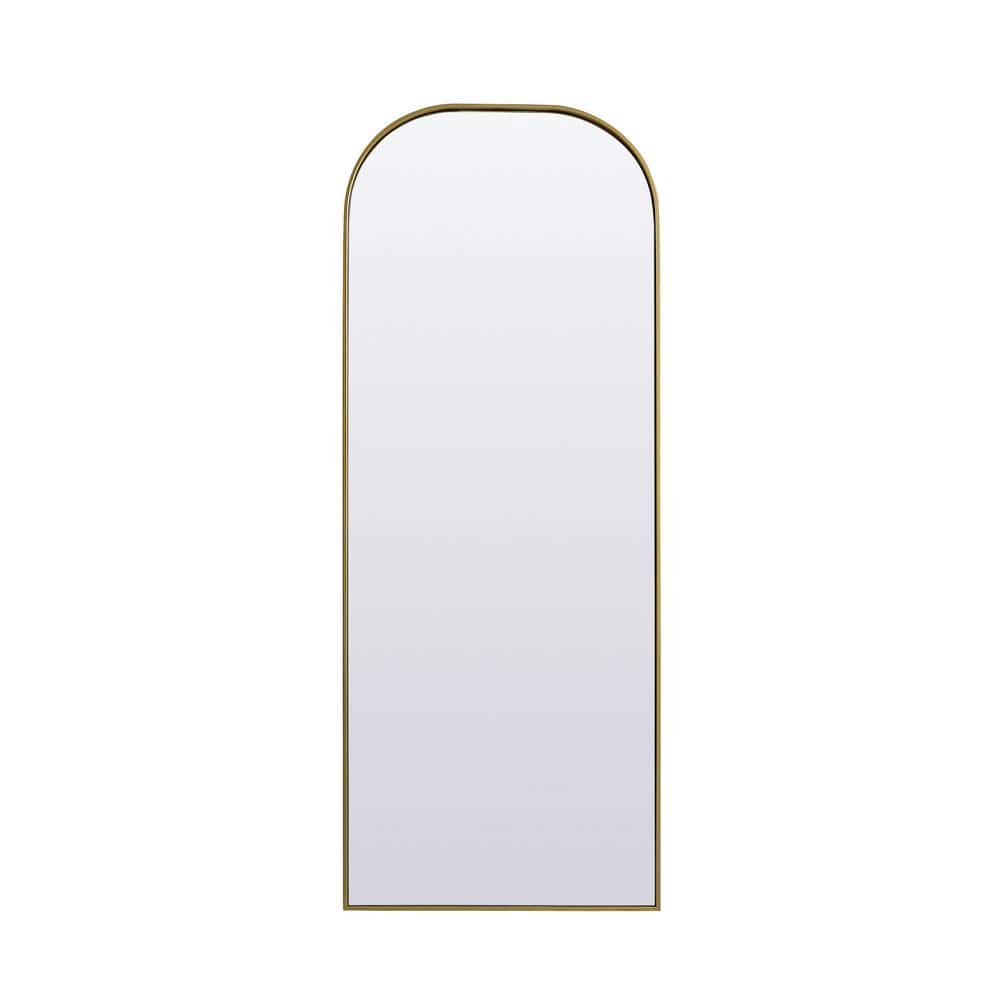 Simply Living 28 in. W x 74 in. H Arch Metal Framed Brass Full Length Mirro