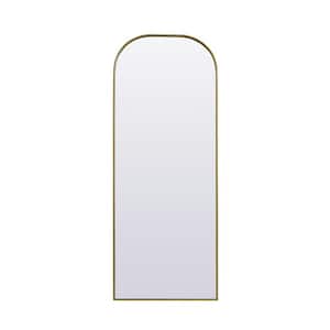 Simply Living 74 in. W x 28 in. H Arch Metal Framed Brass Full Length Mirror