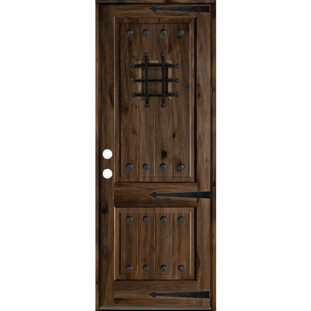 Krosswood Doors 36 in. x 96 in. Mediterranean Knotty Alder Right