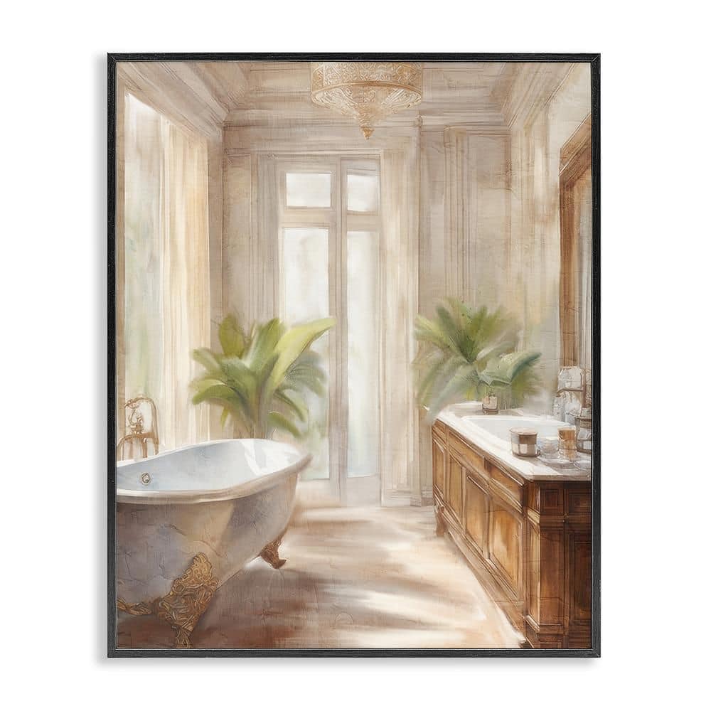 Serenity Bath Bathroom Painting by Kim Allen 1 Piece Black Framed Abstract Giclee Art Print 30 in. x 24 in. price history on PriceWatchPro