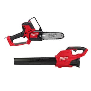 M18 FUEL 8 in. 18V Lithium-Ion Brushless Electric Battery Chainsaw HATCHET w/M18 FUEL Blower (2-Tool)