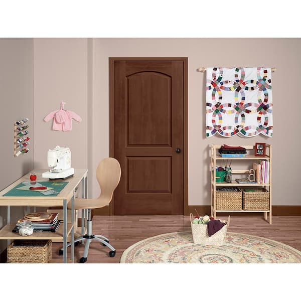 30 in. x 80 in. Caiman 2 Panel No Bore Solid Core Milk Chocolate Stain Molded Composite Interior Door Slab