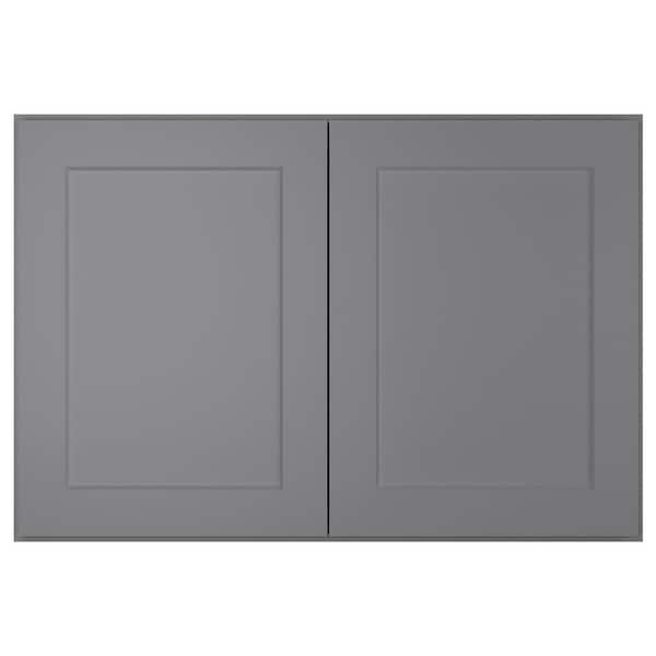 36 in. W x 12 in. D x 24 in. H in Shaker Gray Plywood Ready to Assemble Wall Cabinet 2-Doors 1-Shelf Kitchen Cabinet