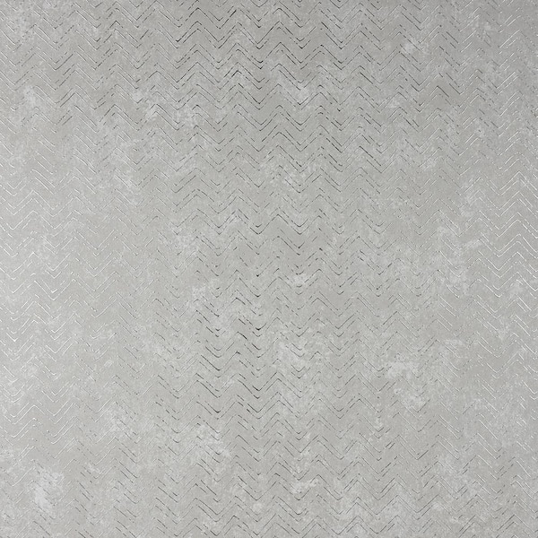 Brewster Chevron Silver Wallpaper Sample