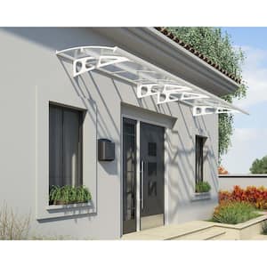 Bordeaux 5 ft. x 15 ft. White/Clear Door and Window Fixed Awning