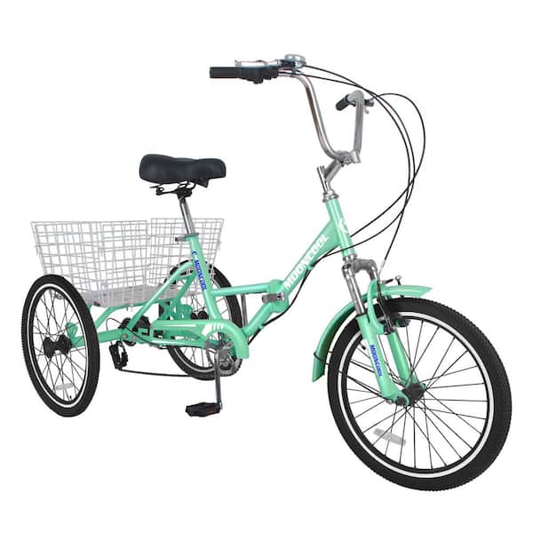 MOONCOOL 20 in. Wheels Foldable Adult Tricycle 7-Speed Trike