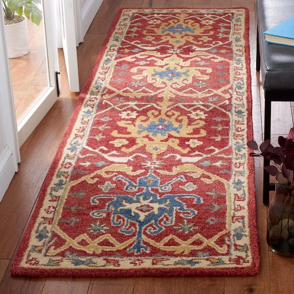Antiquity 2 ft. x 8 ft. Red/Yellow Traditional Medallion Runner Rug