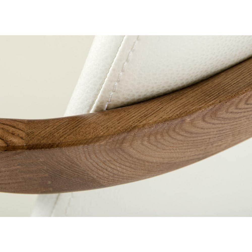 Walnut & Cream Faux Leather Parsons Dining Chair