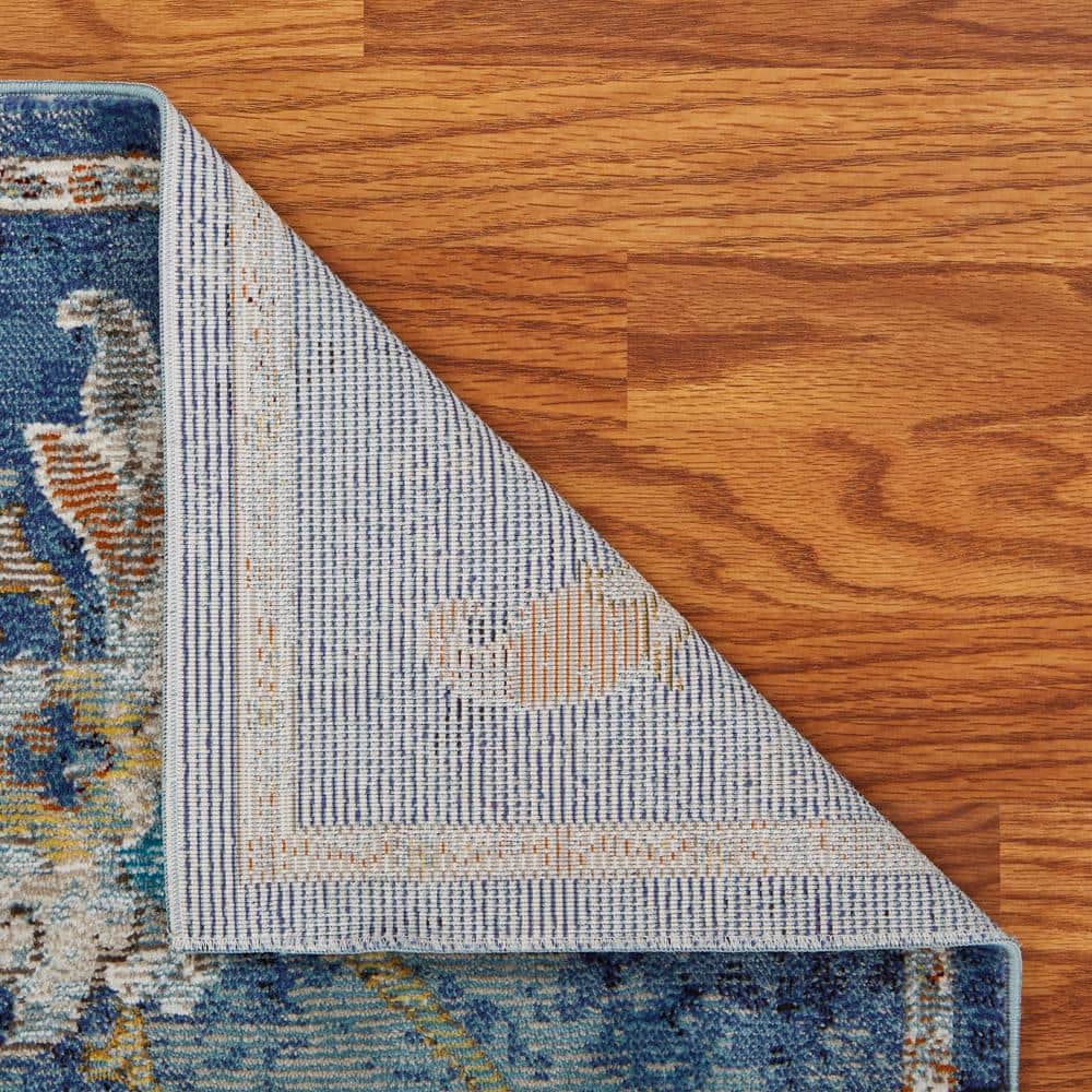 Handmade Tufted Floral Blue Synthetic 5' x 8' Area Rug