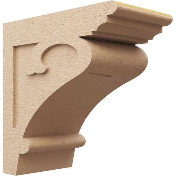 Ekena Millwork Classic Series 1 11 in. x 22 in. x 22 in. Mayflower Rough Cedar Woodgrain Timberthane Polyurethane Corbel in Primed Tan