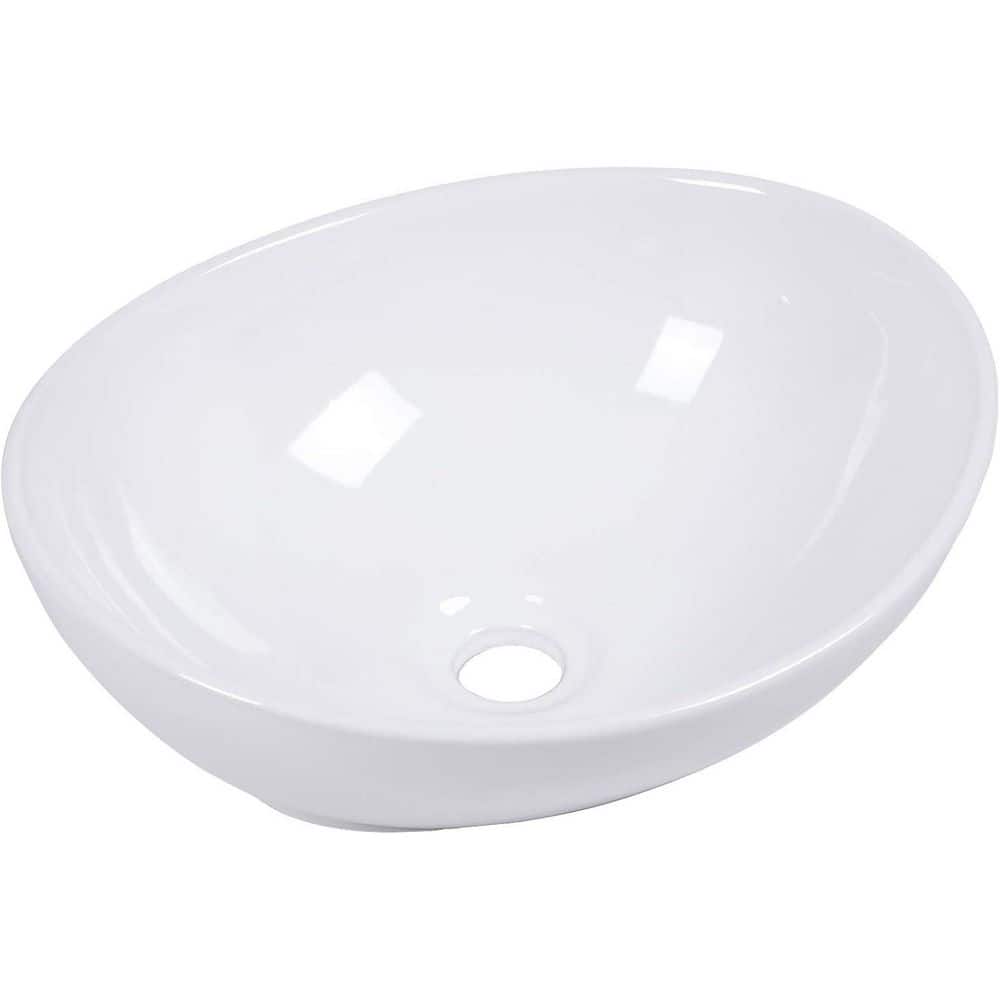 16 in. x 13 in. Bathroom Oval Vessel Sink Countertop Oval Shape Small Ceramic Bathroom Sinks White Porcelain Vanity Bowl price history on PriceWatchPro