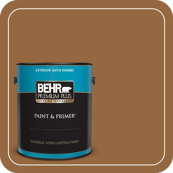 BEHR PREMIUM PLUS 1 gal. #MQ2-6 Gilded Glamour Satin Enamel Exterior Paint & Primer