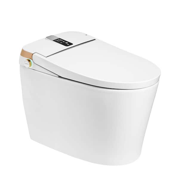 Boosicavelly Elongated Bidet Toilet with Heated Deodorizing & Soft Close - 1.28 GPF White