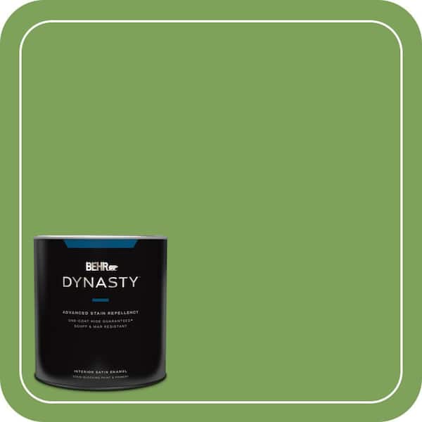 BEHR DYNASTY 1 qt. #P380-6 Springview Green Satin Enamel Interior Stain-Blocking Paint & Primer