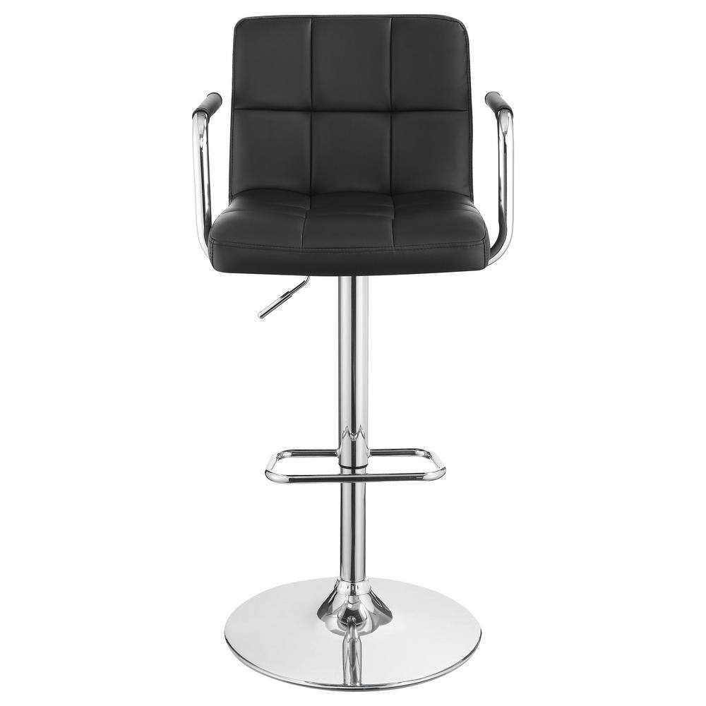Adjustable Black Leatherette and Chrome Bar Stool