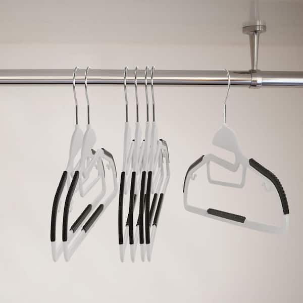 Space Saving Collection Plastic Non-Slip Standard Hanger for Suit/Coat (Set of 100) California Closets White 50