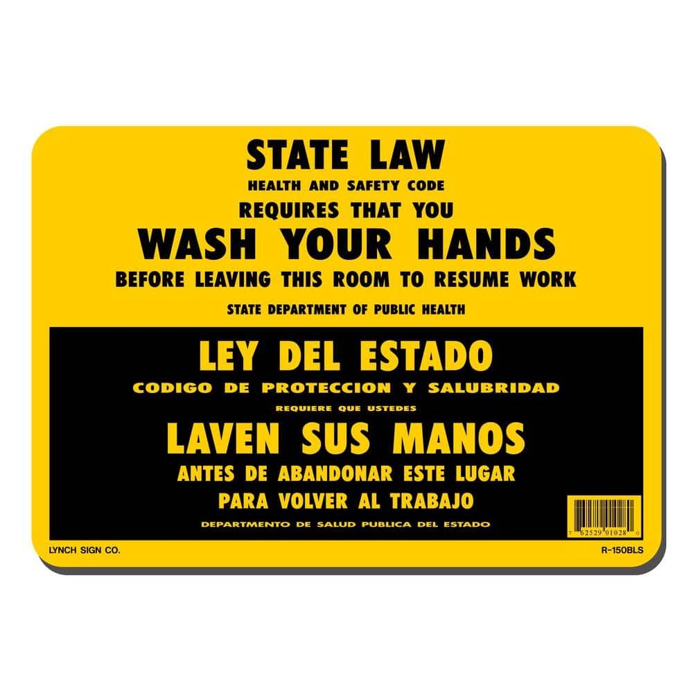 UPC 762529010280 product image for 10 in. x 7 in. Wash Your Hands State Law Sign Printed on More Durable, Thicker,  | upcitemdb.com