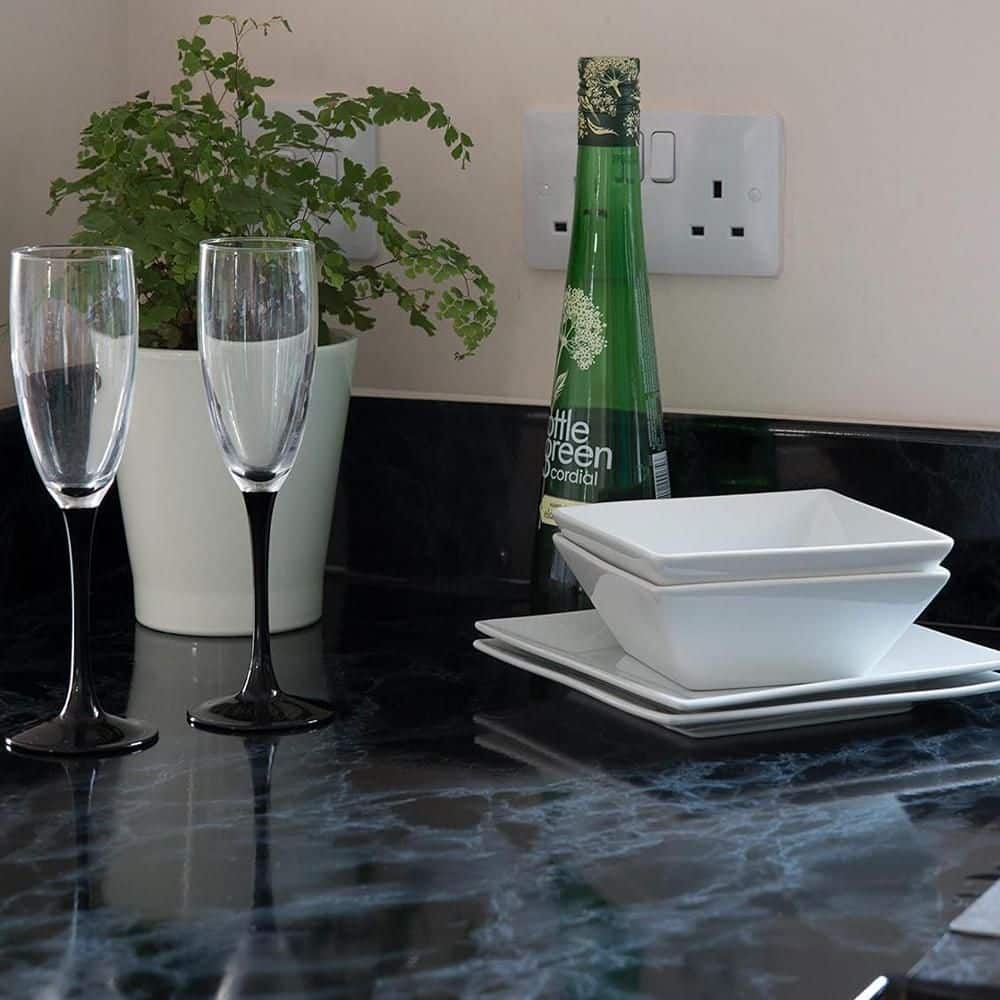 Matte Black Marble Self-Adhesive Vinyl Film Roll
