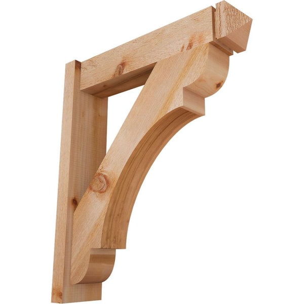 Ekena Millwork 6 in. x 30 in. x 26 in. Western Red Cedar Olympic Arts and Crafts Rough Sawn Outlooker