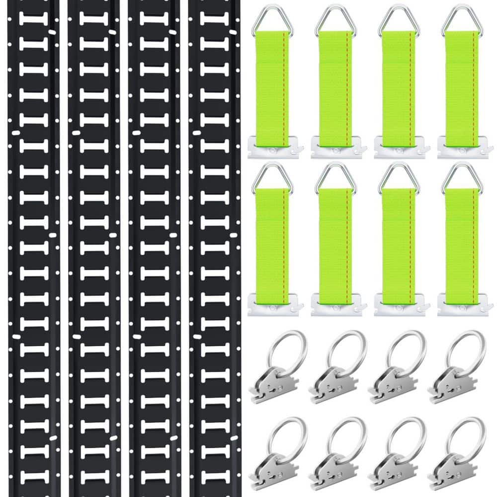 20-Piece 7.7ft Steel E-Track Tie-Down Rail Kit with O Rings Tie-Offs D-Rings End Caps for Cargo Motorcycles price history on PriceWatchPro