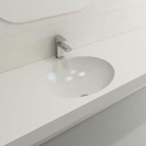 Parma 22 in. Undermount Fireclay Bathroom Sink in Matte White with Overflow