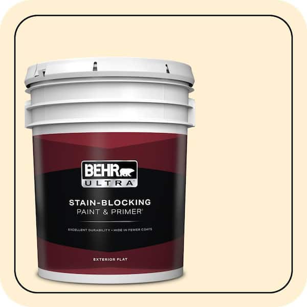 BEHR ULTRA 5 gal. #350A-2 Vanilla Milkshake Flat Exterior Paint 
