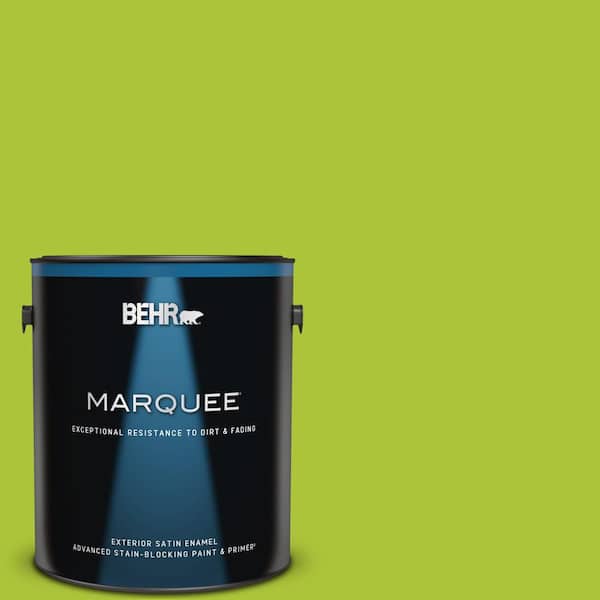 BEHR MARQUEE 1 gal. #410B-6 Crisp Green Satin Enamel Exterior Paint & Primer
