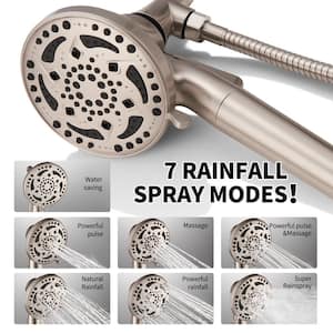 Multi-functional Single Handle 7-Spray Patterns 4.92 in. Shower Faucet 1.8 GPM with Filtered in Nickel (Valve Included)