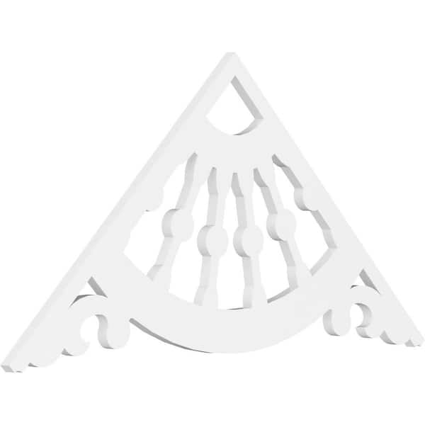 Ekena Millwork 1 in. x 48 in. x 24 in. (12/12) Pitch Wagon Wheel Gable Pediment Architectural Grade PVC Moulding