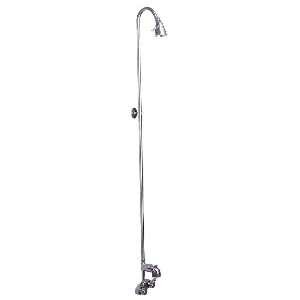Polished Chrome Clawfoot Tub Faucet with Diverter and Shower Head