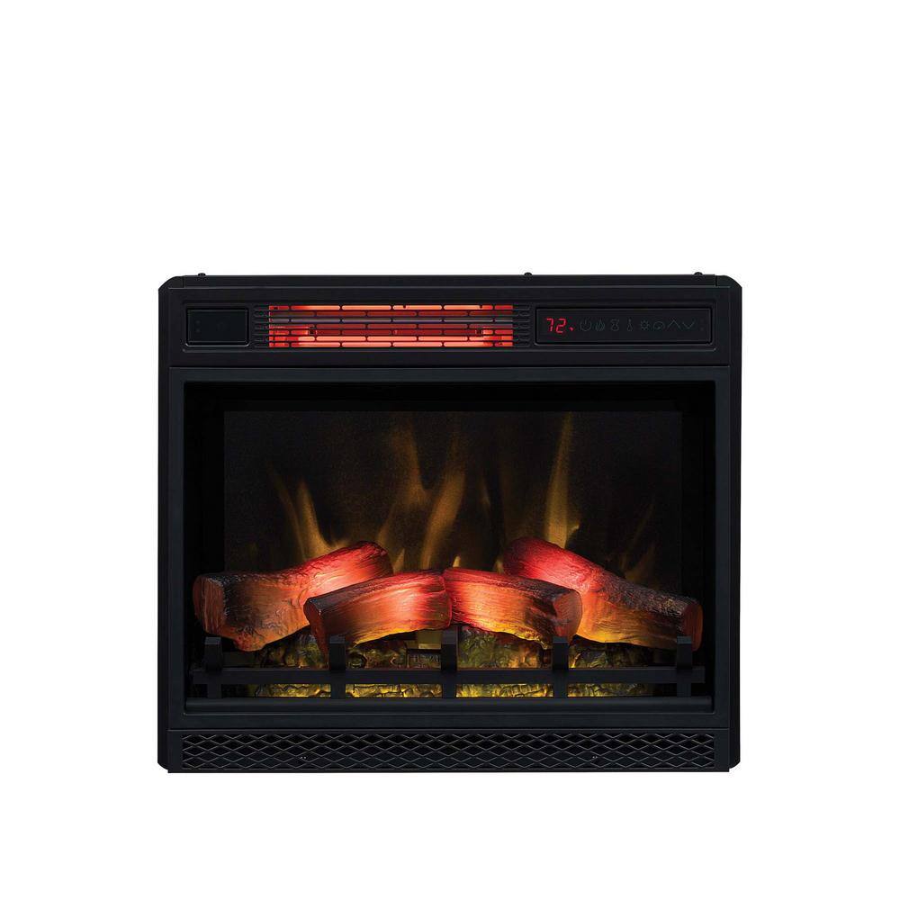 60 cm Black Electric Infrared Fireplace with Mantel