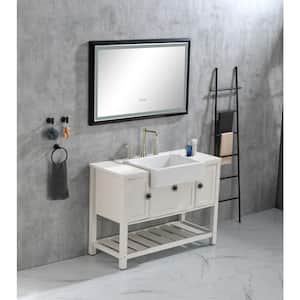 48 in. W x 20 in. D x 33.60 in. H Bath Vanity Cabinet without Top Solid Wood in White