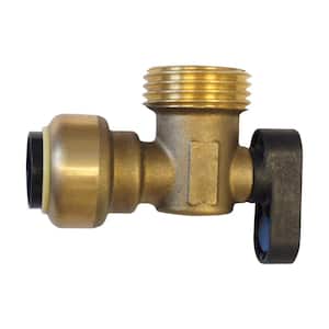 1/2 in. Brass Push-To-Connect x 3/4 in. Male Hose Thread 90-Degree Washing Machine Ball Valve