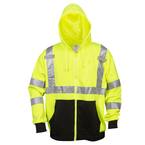 COR-BRITE Type R Class-3 Large Full-Zip Sweatshirt in Lime with Hood