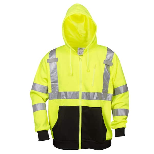 Cordova COR-BRITE Type R Class 3 3XL Full-Zip Sweatshirt in Lime - with Hood
