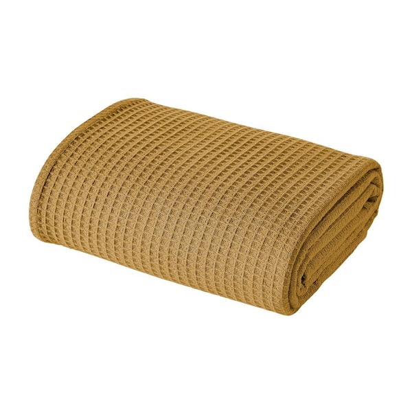 Modern Threads 100% Cotton Waffle Thermal Blankets Gold Queen