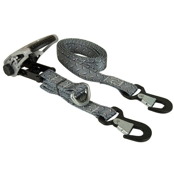 Keeper 1.25 in. x 8 ft. 1,000 lbs. Diamond Plate Ratchet Tie Down Straps (2 Pack)