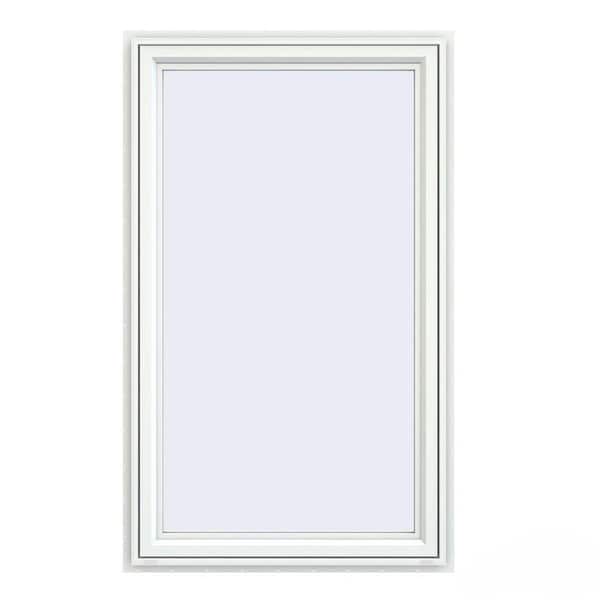 JELD-WEN 35.5 in. x 59.5 in. V-4500 Series White Vinyl Left-Handed Casement Window with Fiberglass Mesh Screen