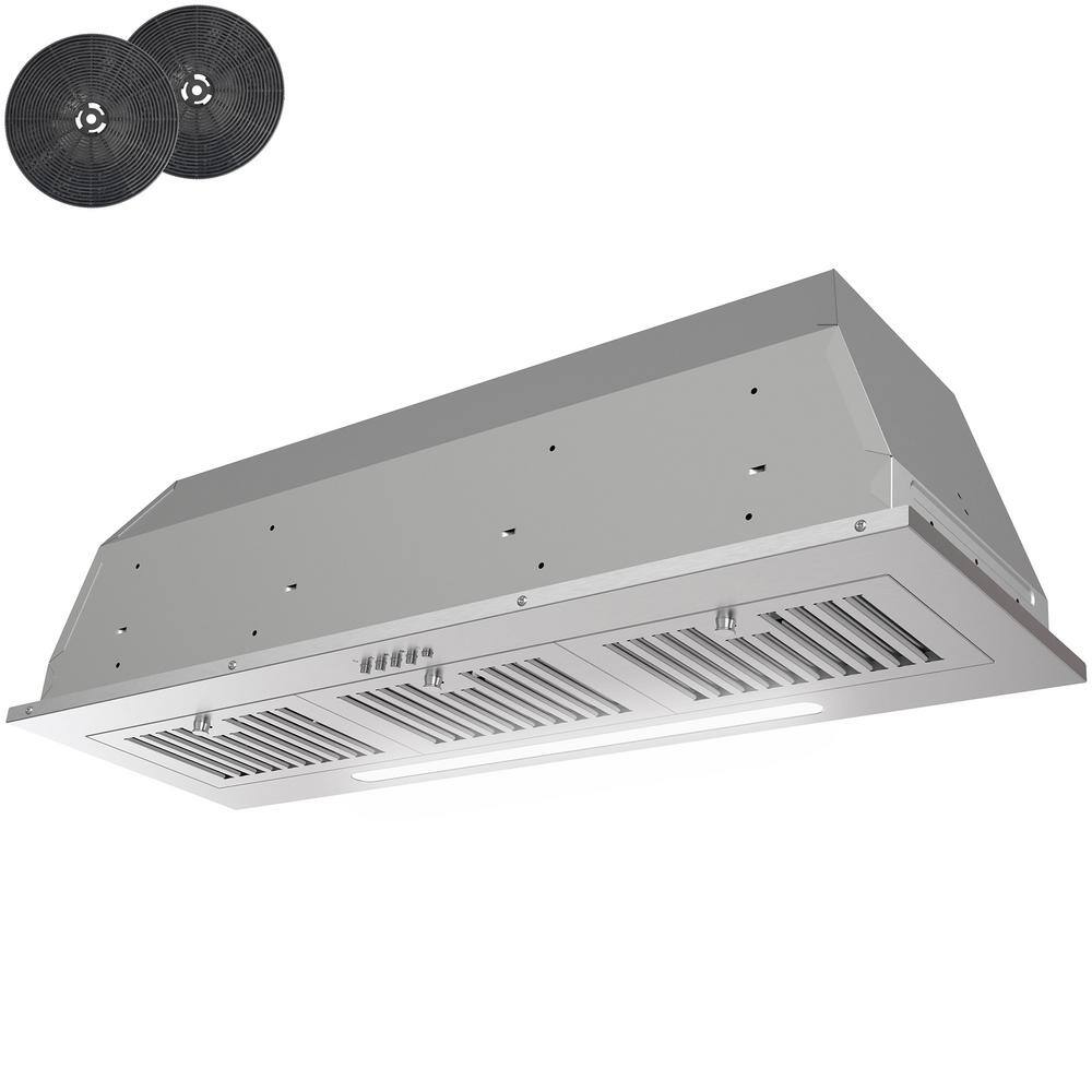 36-Inch Stainless Steel Convertible Insert Range Hood with Charcoal Filter