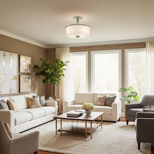 KICHLER Shailene 14 in. 3-Light Brushed Nickel Square Hallway