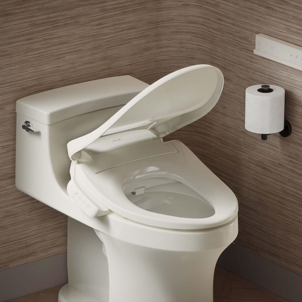 PureWash E700 Electric Bidet Seat for Elongated Toilets in Biscuit