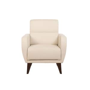 Beige Chair with Storage and Performance Fabric