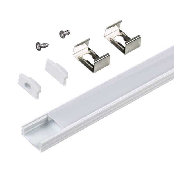 Surface Mount LED Tape Light Channel Mounting Hardware, White (5-Pack)