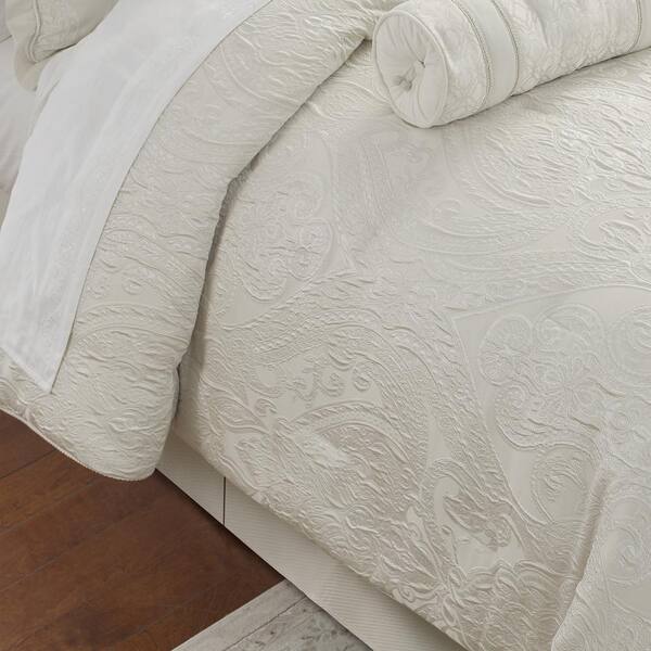 Waterford Vaughn Queen-Steppdecken-Set – 6-teilig, Marineblau Mit Gold, Damast-Muster