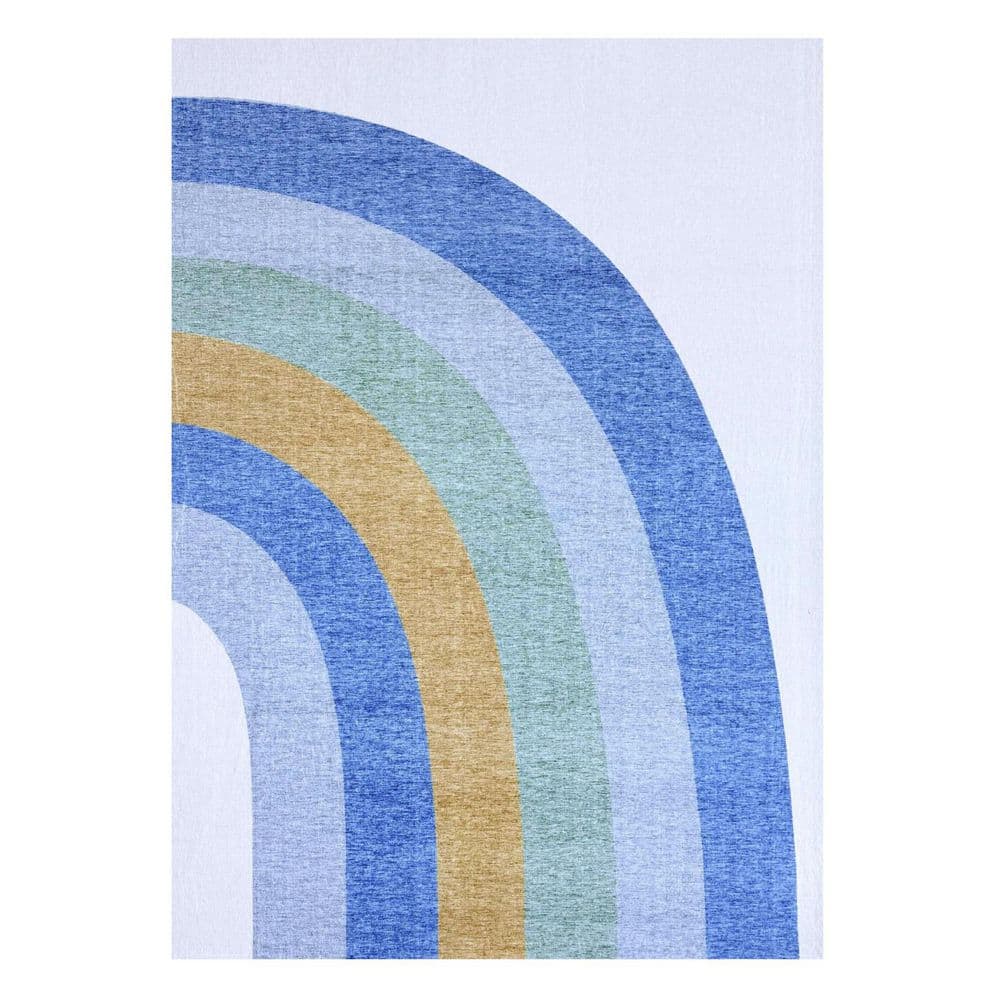 5 ft. x 8 ft. Blue Green and Orange Juvenile Rainbows Youthful Area Rug price history on PriceWatchPro