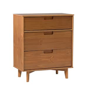 Sloane 3-Drawer Caramel Mid-Century Modern Solid Wood Dresser