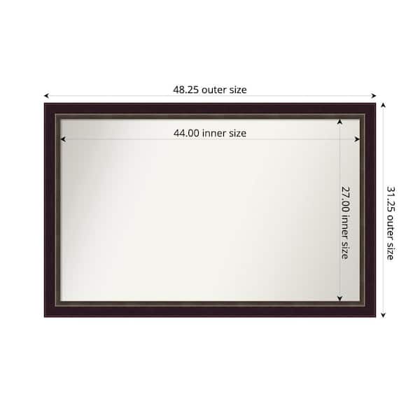 Amanti Art Signore Bronze 48.25 in. x 31.25 in. Custom Non-Beveled Wood Framed Bathroom Vanity Wall Mirror