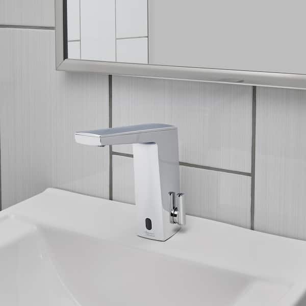 Paradigm Base Model AC Powered Single Hole Touchless Bathroom Faucet with Above-Deck Mixing 0.5 GPM in Polished Chrome