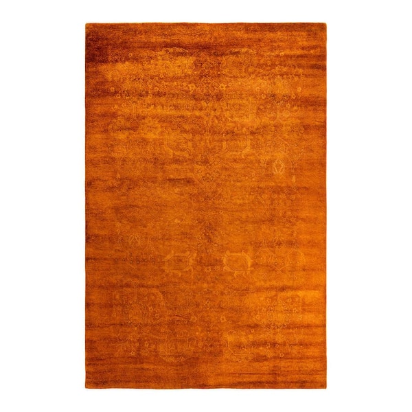 Overdyed Gold 6 ft. x 9 ft. Solid Wool Indoor Area Rug