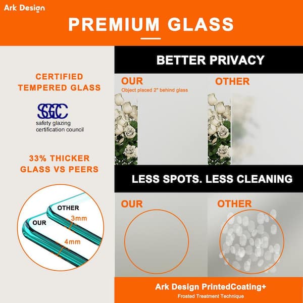 36 in. x 80 in. 1-Lite Glass Frosted Glass and Solid Core White Finished MDF Bi-Fold Door with Hardware
